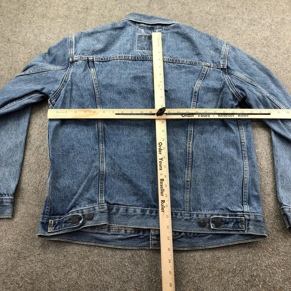 Levis Jacket Mens Large Blue Denim Biker Button Front Western